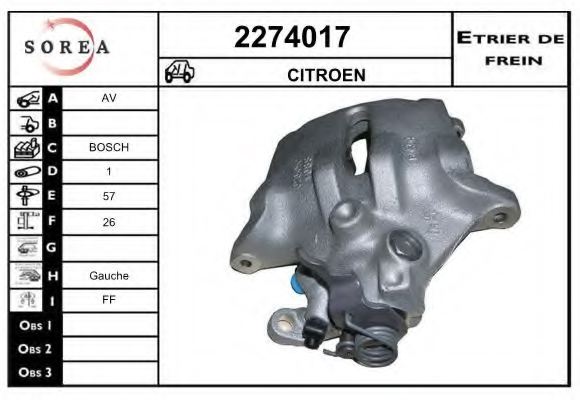 EAI 2274017 Brake Caliper